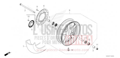 FRONT WHEEL MSX125AR de 2024